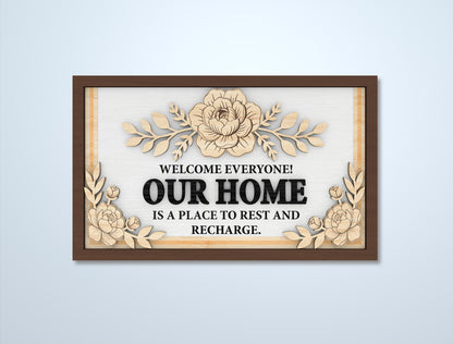Home Sign SVG Bundle Laser Cut File for LightBurn and Glowforge