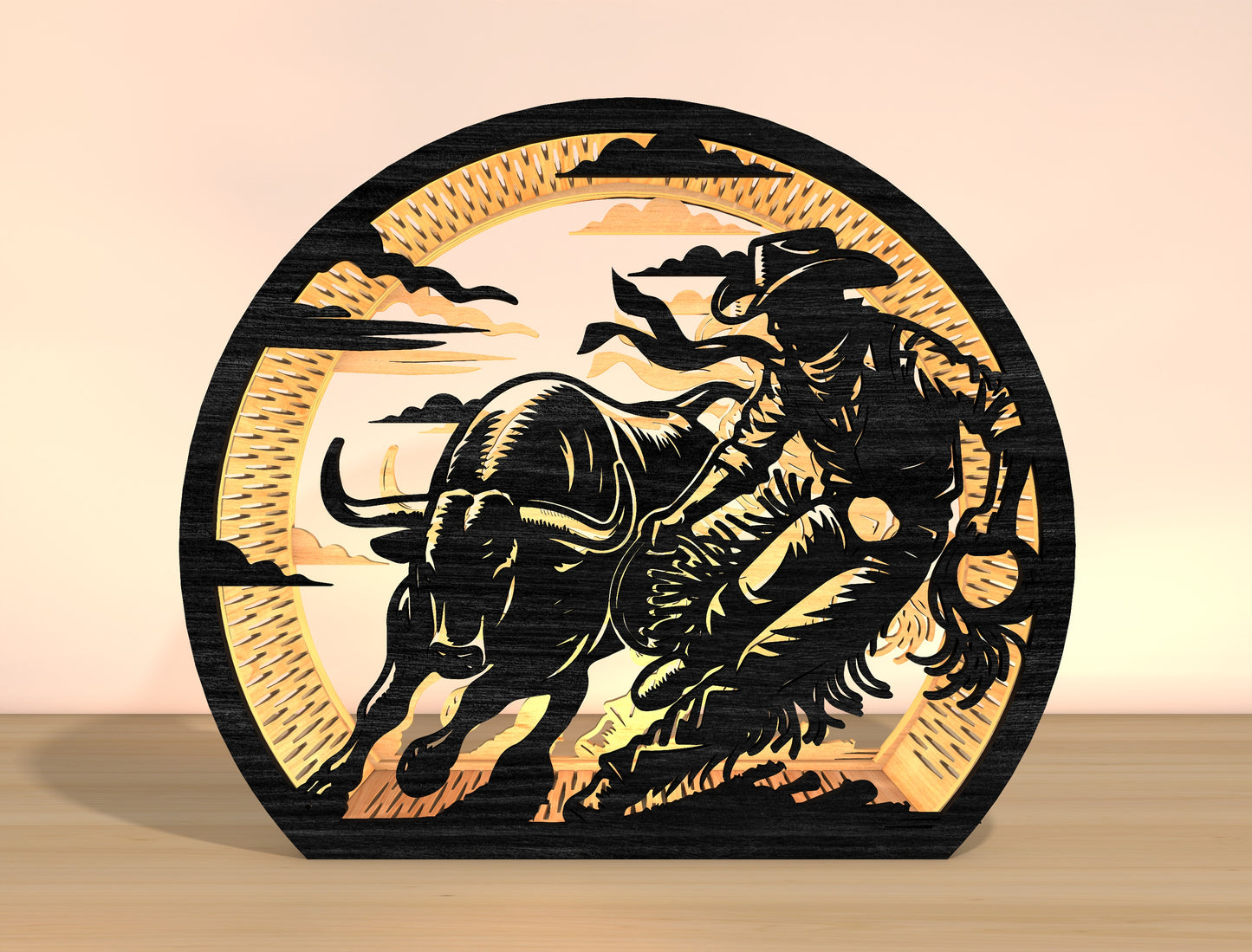 Cowboy Western Lantern SVG Bundle for Glowforge xTool Laser Cut File
