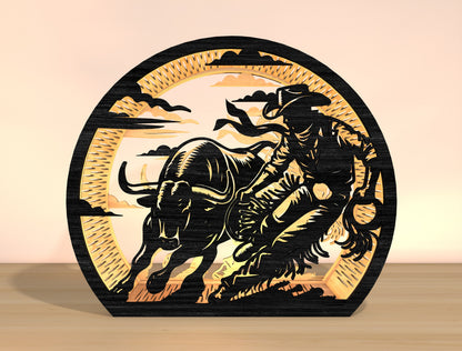 Cowboy Western Lantern SVG Bundle for Glowforge xTool Laser Cut File