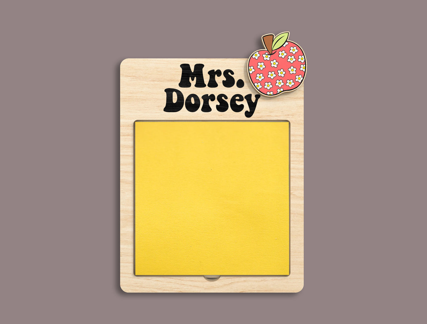 Personalized Teacher Sticky Note Holder SVG for Glowforge and xTool