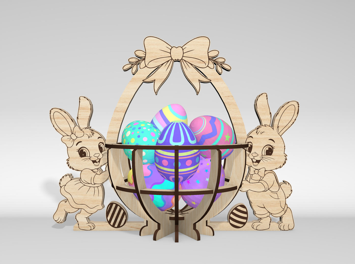 9 Easter Basket Egg Holder Bundle SVG Laser Cut for Glowforge and xTool