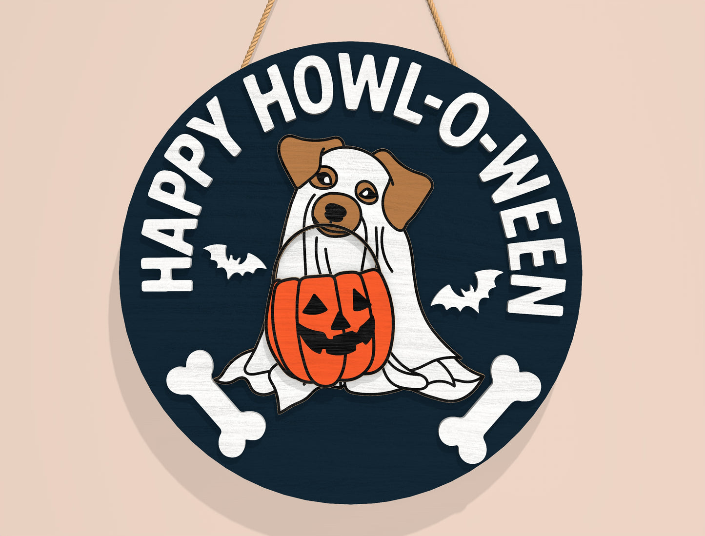 Happy Howl-O-Ween Dog SVG Bundle Laser Cut File | 12 Halloween Dog Designs | Funny Pet Decor | Glowforge, xTool, LightBurn, etc.