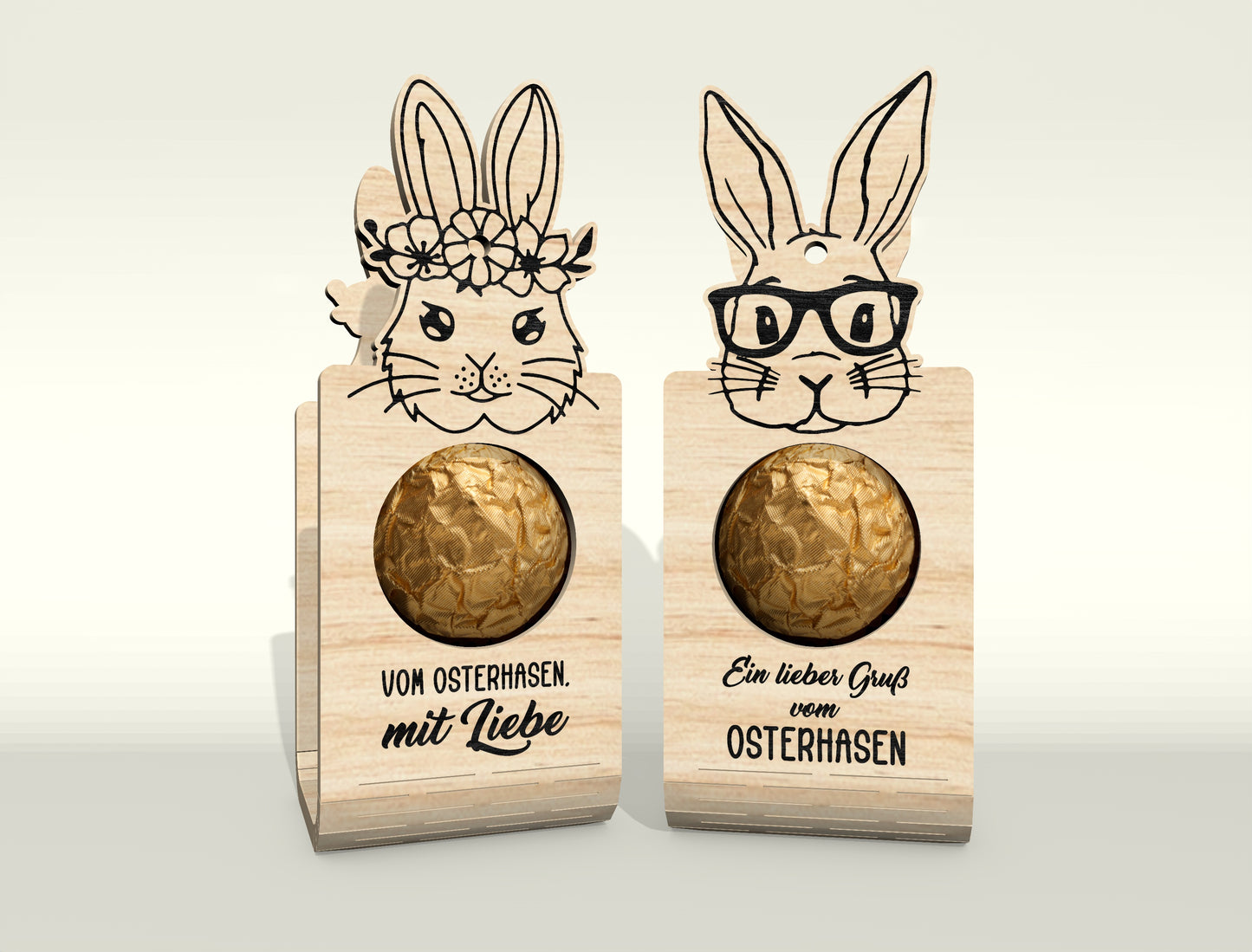 Easter Bunny Chocolate Holder SVG V2 Bundle 25 Designs for LightBurn