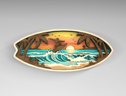 Summer Beach Multilayer SVG Bundle for Glowforge xTool LightBurn 11 Designs
