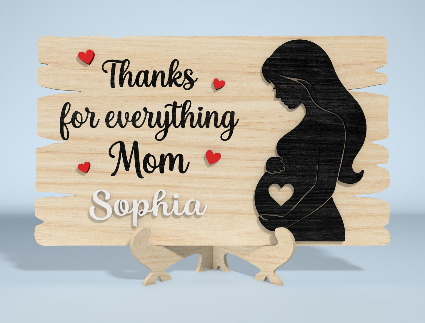 Mother's Day Wooden Sign SVG Bundle Laser Cut File for Glowforge and xTool