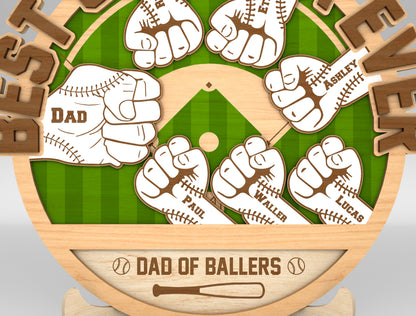 Best Dad Hands Fist Bump Sign SVG Laser Cut File for LightBurn and xTool