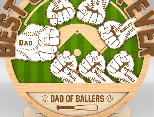 Best Dad Hands Fist Bump Sign SVG Laser Cut File for LightBurn and xTool