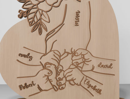 Engraved Mother Line Art Plaque SVG for Glowforge and xTool