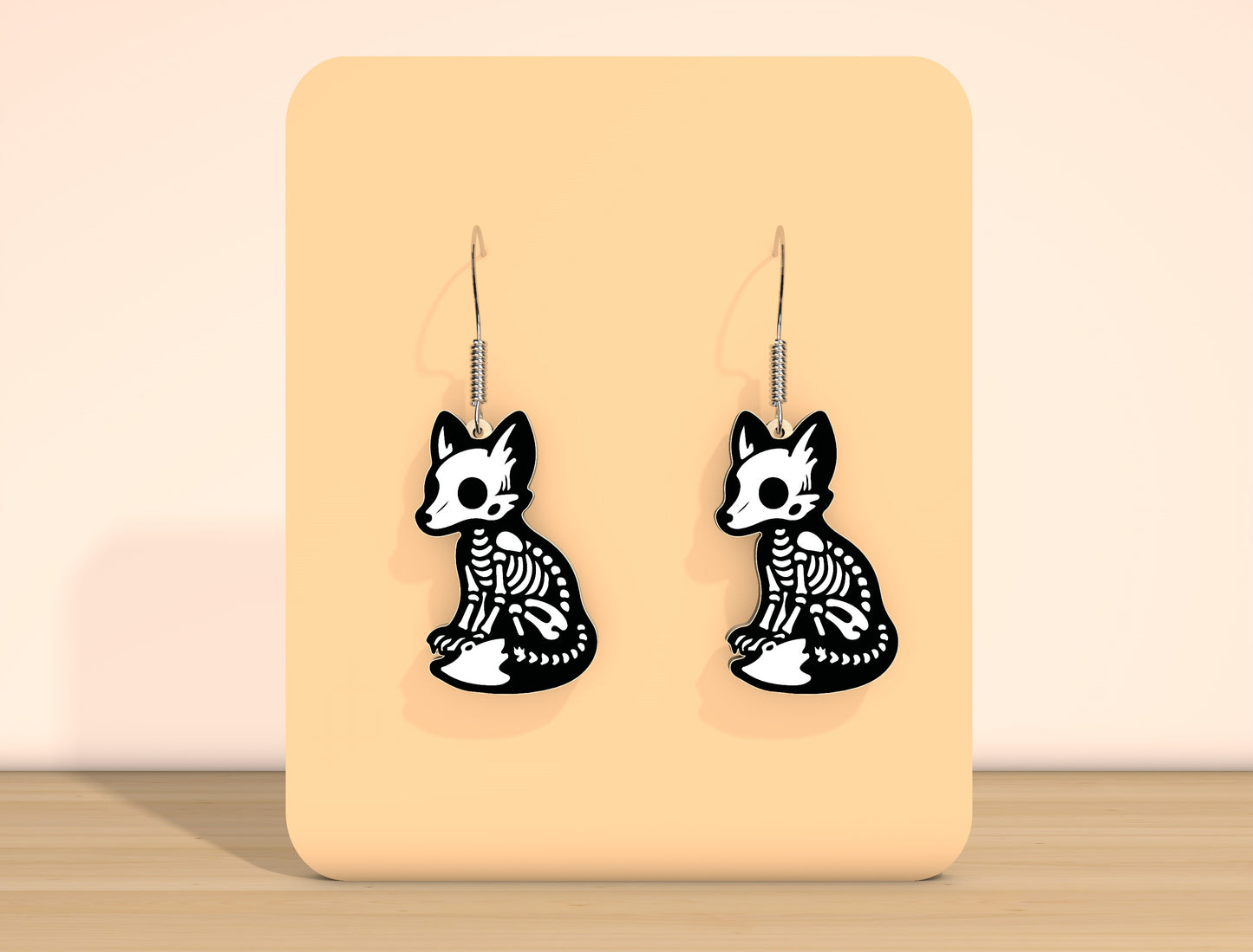 Halloween Animal Skeleton Earrings SVG Bundle Laser Cut File | 10 Spooky Animal Designs | Gothic Jewelry Style | Glowforge, xTool, LightBurn, etc.