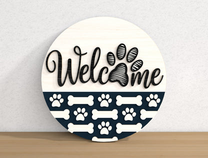 Dog Lover Welcome Door Sign SVG Bundle for xTool and Glowforge
