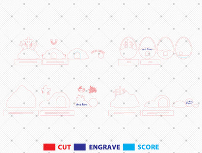 He Is Risen Easter Resurrection Scene Digital Download | 3D Layered Tomb Laser Cut File | Glowforge, xTool, LightBurn, etc.