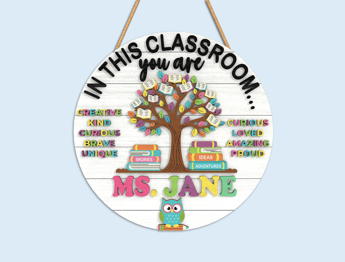 Personalized Classroom Door Sign SVG Bundle Laser Cut File for xTool and Glowforge
