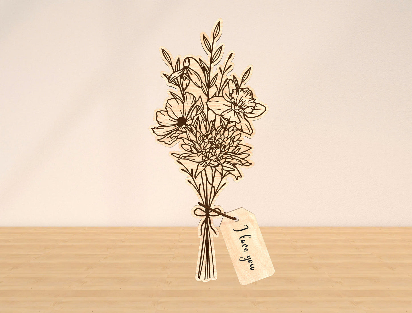 Flower Bouquet Sign SVG Bundle 10 Flowers 21 Tags for Glowforge and xTool