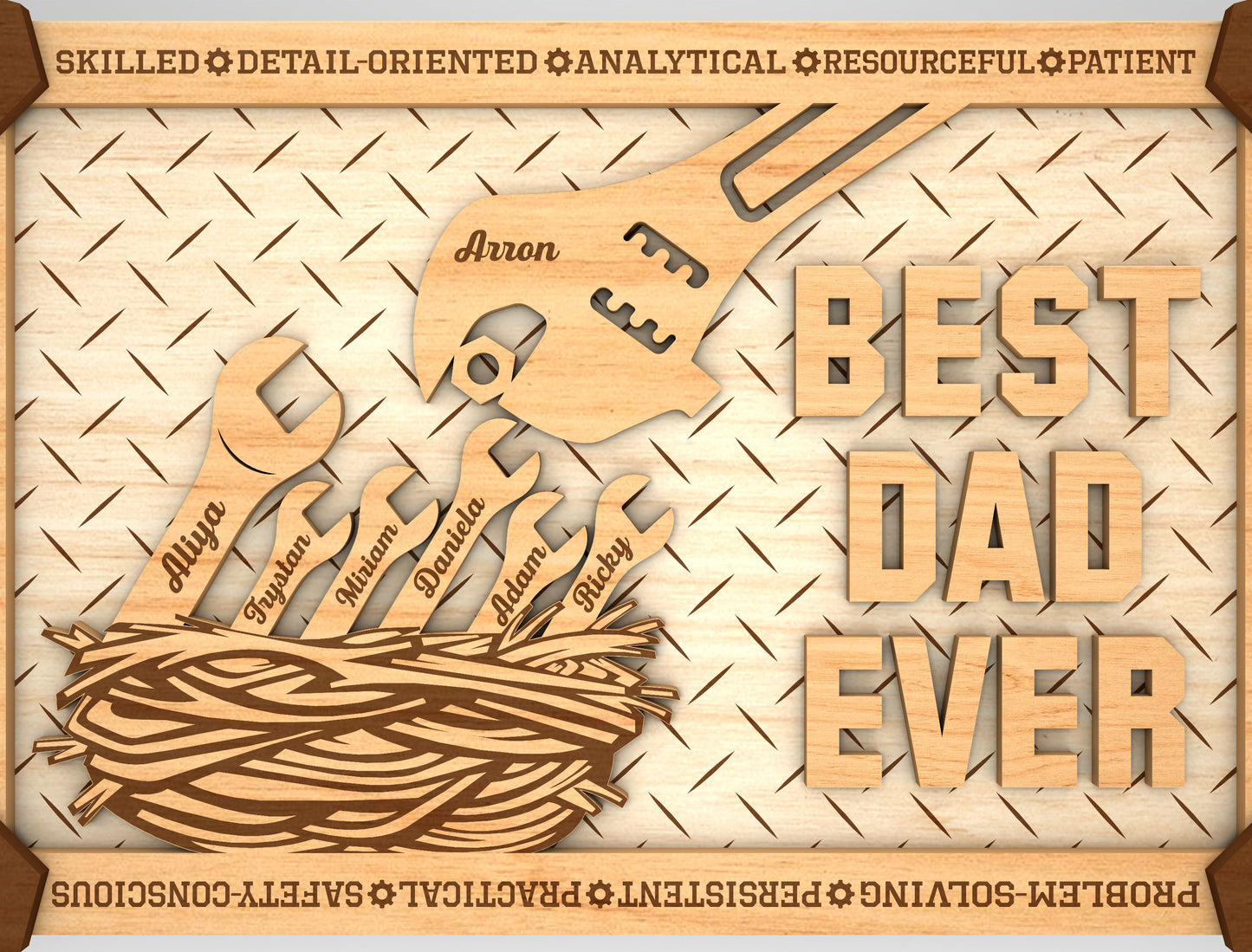 Best Dad Ever Tool Sign SVG Laser Cut File for Glowforge and LightBurn