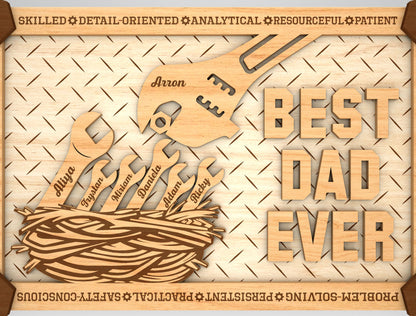 Best Dad Ever Tool Sign SVG Laser Cut File for Glowforge and LightBurn