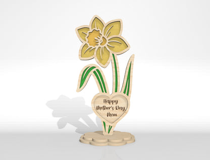 Floral Heart Stand SVG Bundle Layered Flower for xTool