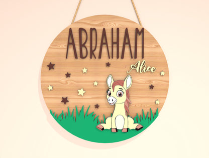 Personalized Baby Animal Name Sign SVG Bundle for xTool and Glowforge
