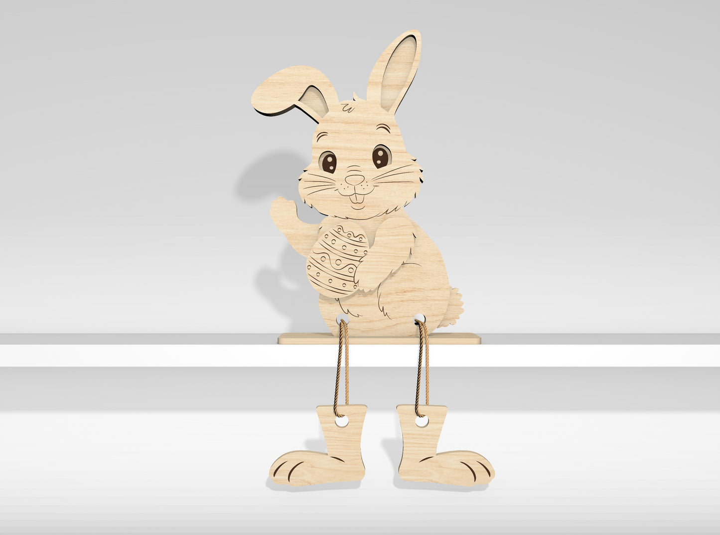 12 Easter Bunny Shelf Sitters SVG Laser Cut File for Glowforge and xTool