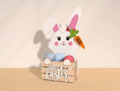 Personalized Bunny Easter Basket Holder SVG Bundle for Glowforge and xTool