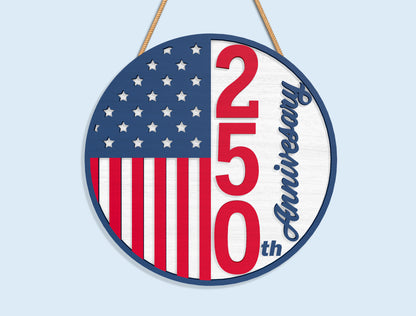 America 250 Round Sign SVG Bundle for Glowforge and xTool