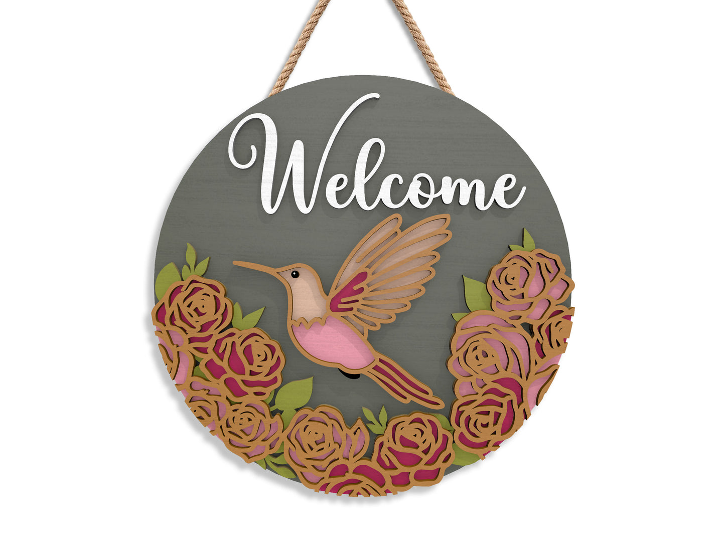 Summer Hummingbird Floral Sign Bundle SVG Laser Cut File for xTool and Glowforge