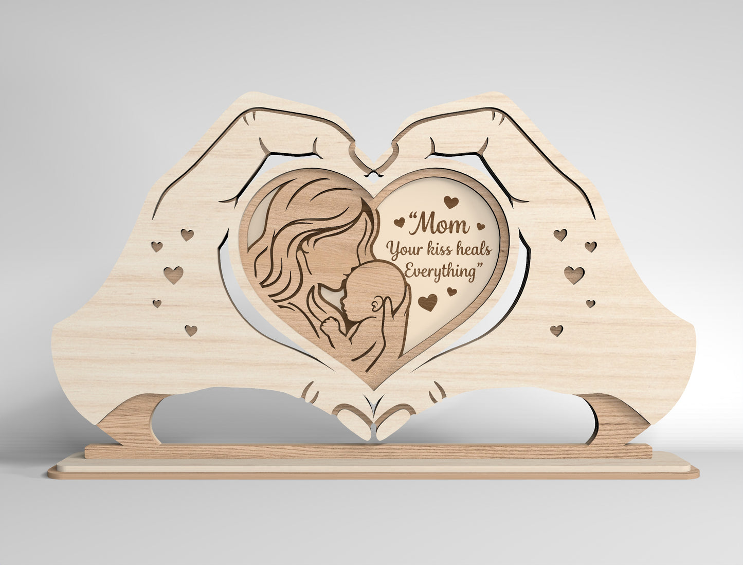 Mom Heart Stand Sign SVG Bundle Mother's Day for Glowforge