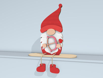 Valentine Gnome Shelf Sitter Laser Cut File | Love Gnome Bundle | Cute Wooden Decor | Glowforge, xTool, LightBurn, etc.