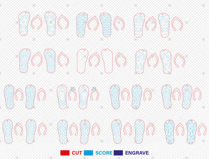 Flip Flop Earrings SVG Bundle Laser Cut File for Glowforge and xTool