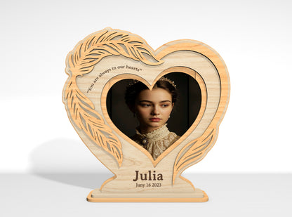 Memorial Photo Frame Tabletop Sign SVG Bundle Laser Cut File for Glowforge, xTool