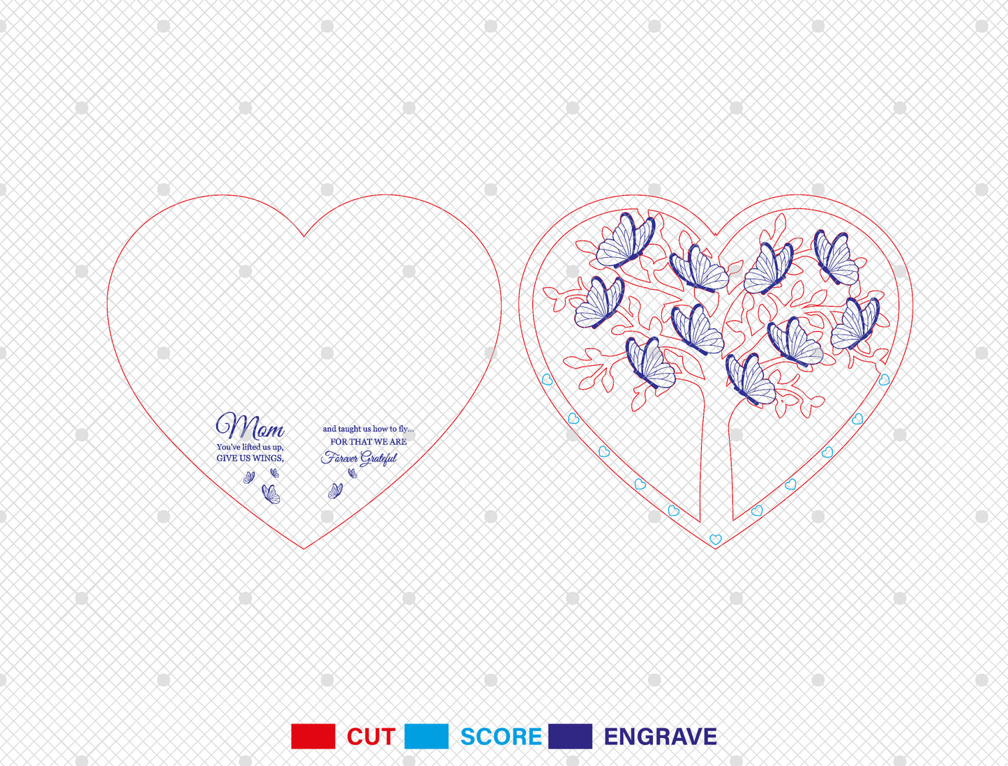 Personalized Mom Butterfly Sign SVG Bundle for Glowforge and xTool