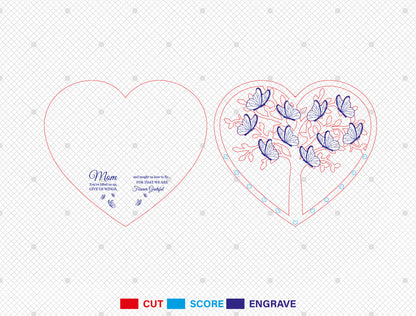 Personalized Mom Butterfly Sign SVG Bundle for Glowforge and xTool