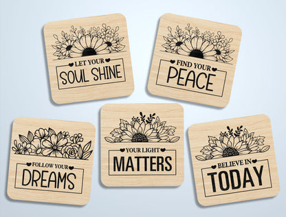 Motivational Fridge Magnet SVG Bundle for Glowforge and LightBurn