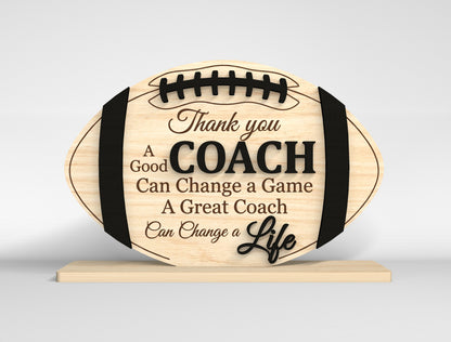 Thank You Coach Sign SVG Bundle for Glowforge and LightBurn