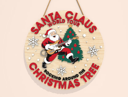 Funny Tipsy Santa Round Door Sign SVG Bundle 9