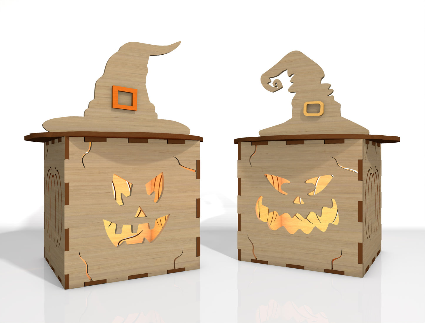 Halloween Pumpkin Face Lantern SVG Bundle Laser Cut File | 35 Pumpkin Face Designs | Spooky Light Decor | Glowforge, xTool, LightBurn, etc.