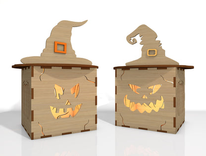 Halloween Pumpkin Face Lantern SVG Bundle Laser Cut File | 35 Pumpkin Face Designs | Spooky Light Decor | Glowforge, xTool, LightBurn, etc.