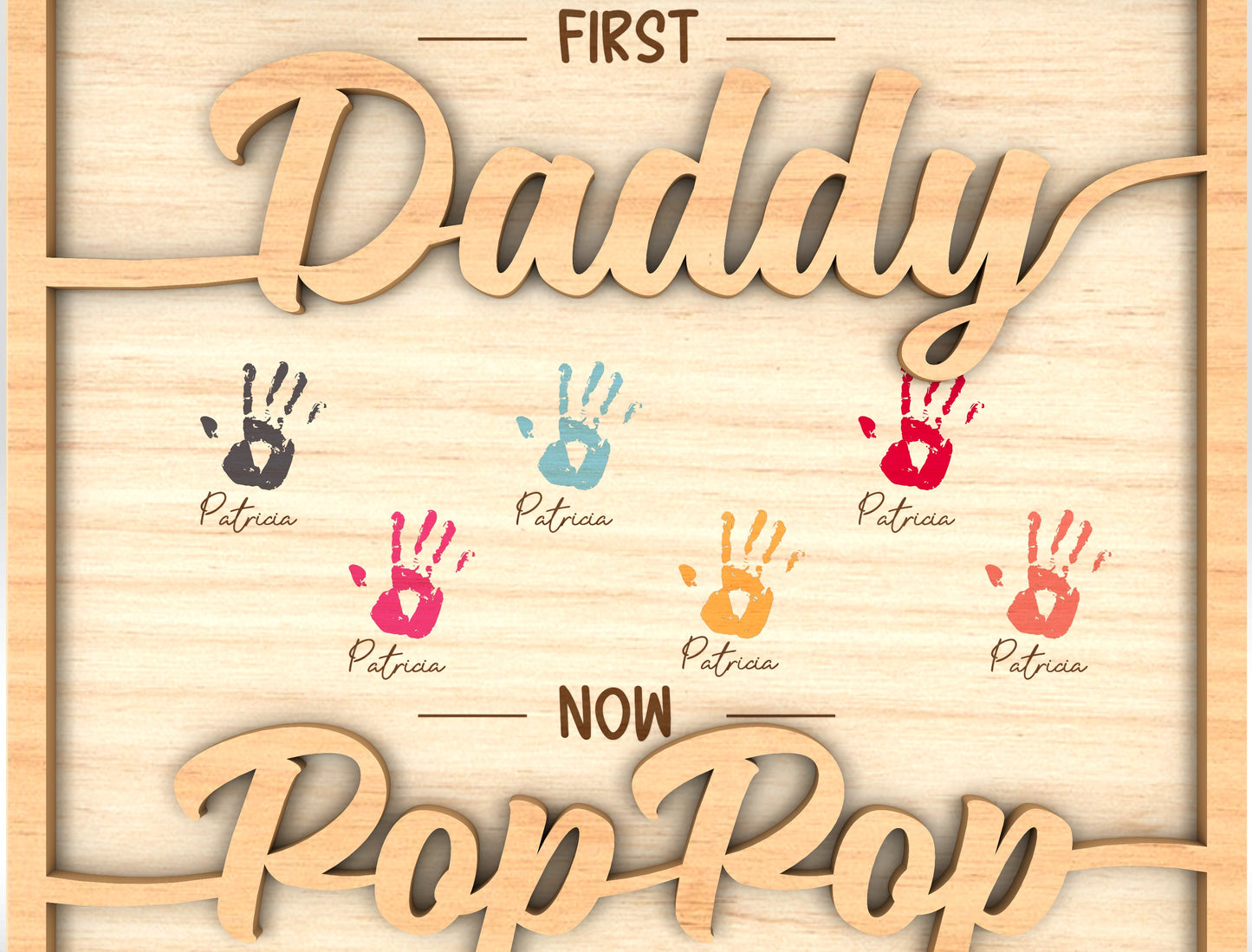 Dad Handprint Keepsake Sign SVG Laser Cut File for xTool and LightBurn