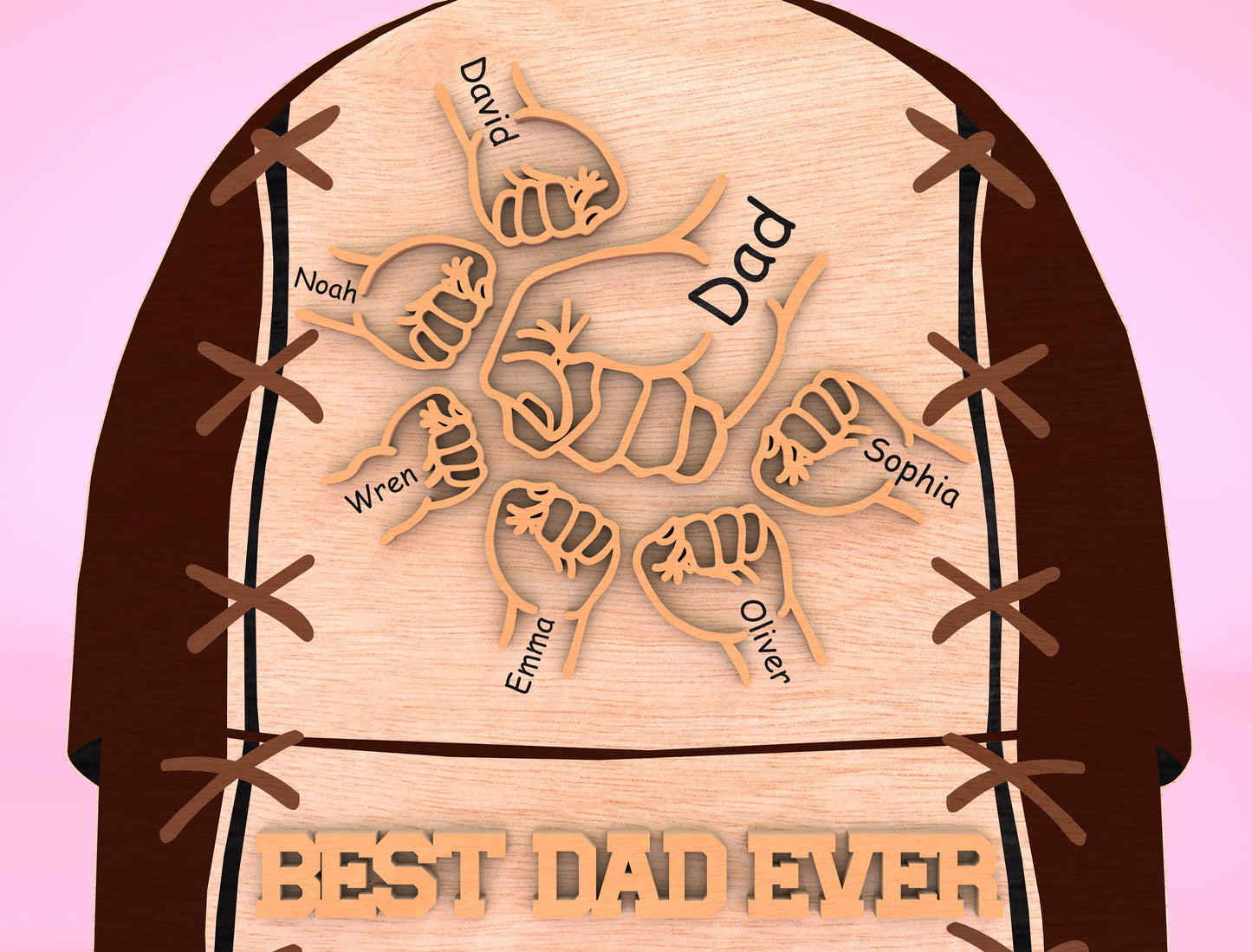 Personalized Best Dad Ever Cap Sign SVG Laser Cut File for Glowforge and xTool
