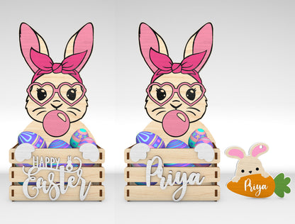 Personalized Easter Basket Name Tag SVG for Glowforge and xTool