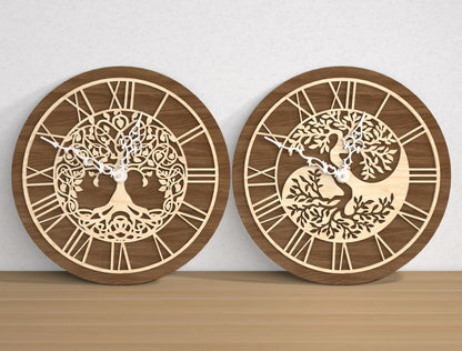 Tree of Life Wall Clock SVG Bundle for Glowforge and LightBurn