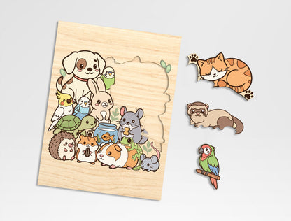 3D Animal Puzzle SVG Bundle for Glowforge and LightBurn