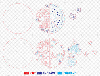 Tropical Fruit Summer Door Hanger SVG Bundle for Glowforge Users