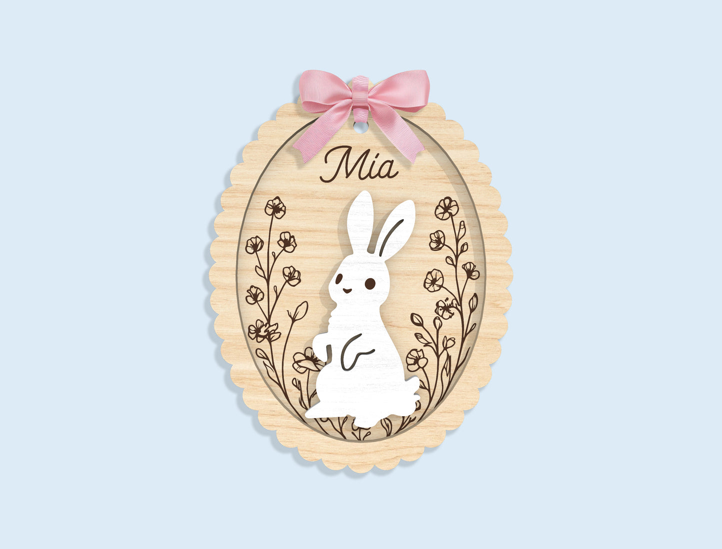 Personalized Bunny Chick Ornament SVG Bundle 16 Designs for Glowforge