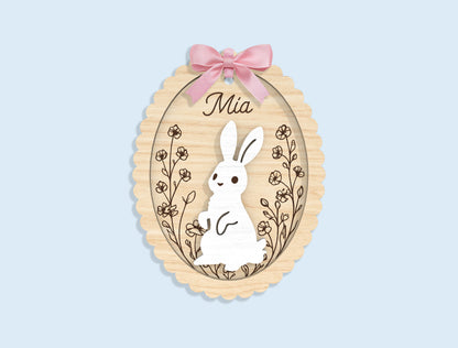 Personalized Bunny Chick Ornament SVG Bundle 16 Designs for Glowforge