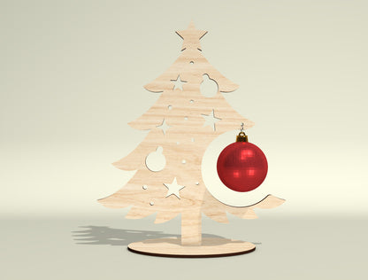 Personalized Photo Christmas Tree Ornament Laser Cut File | Ready to Cut | Glowforge, xTool, LightBurn, etc.