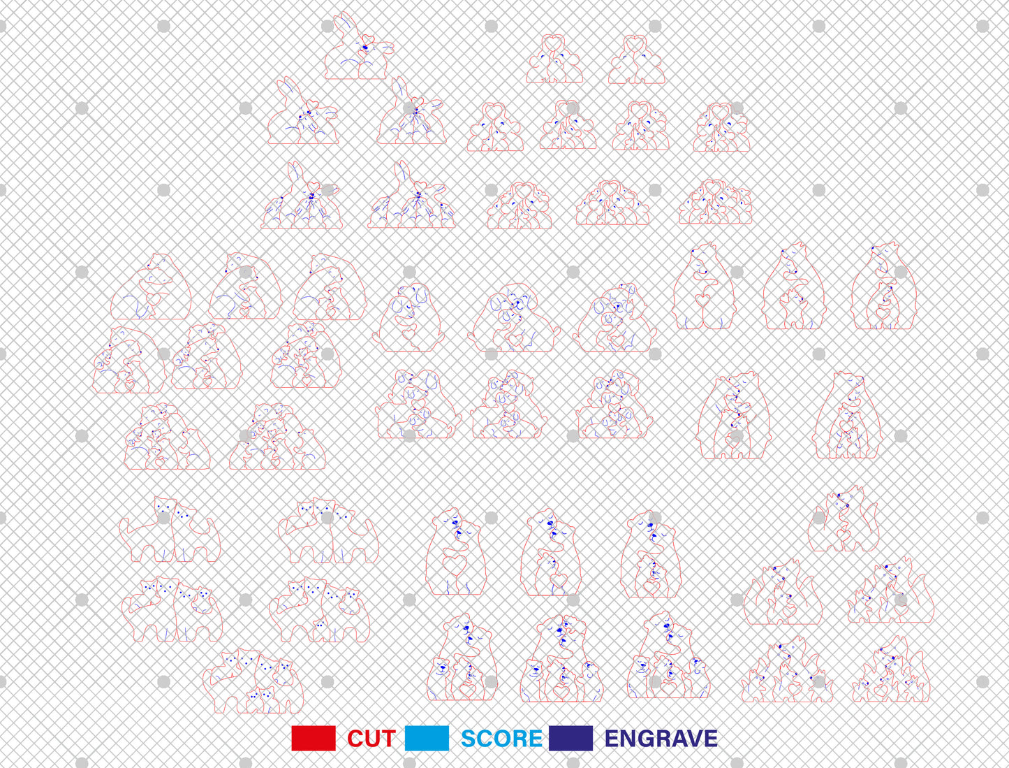Personalized Animal Family Puzzle SVG for Glowforge and xTool
