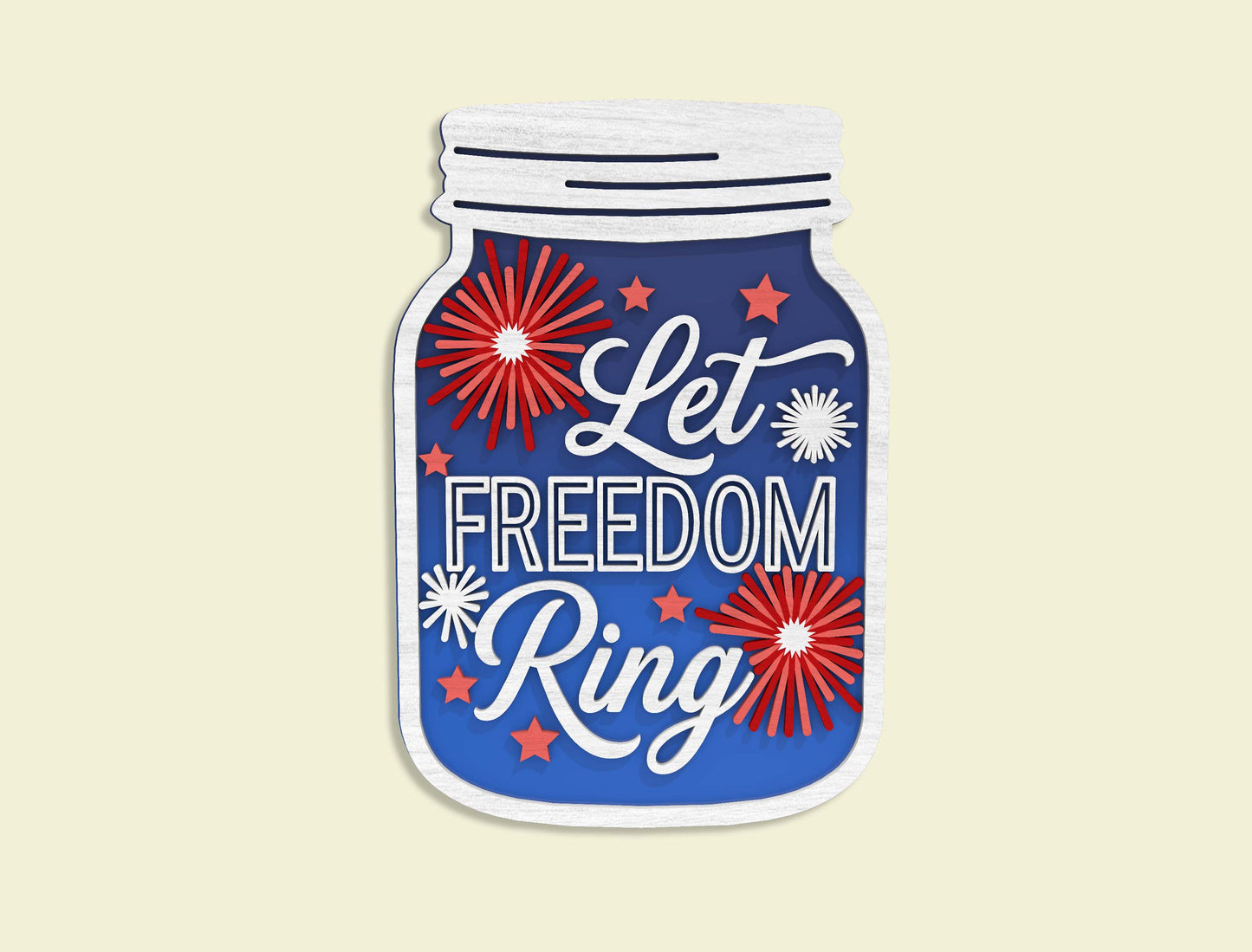 4th of July Mason Jar Laser Cut SVG Bundle for Glowforge