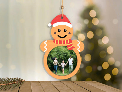 Christmas Photo Frame Ornaments Laser Cut File | Holiday Digital Download | Ready to Cut | Glowforge, xTool, LightBurn, etc.
