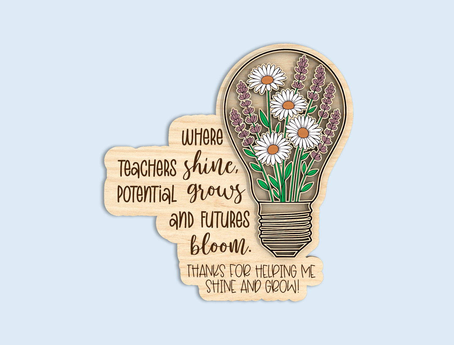 Teacher Quote Light Bulb SVG Bundle Laser Cut File for xTool and Glowforge