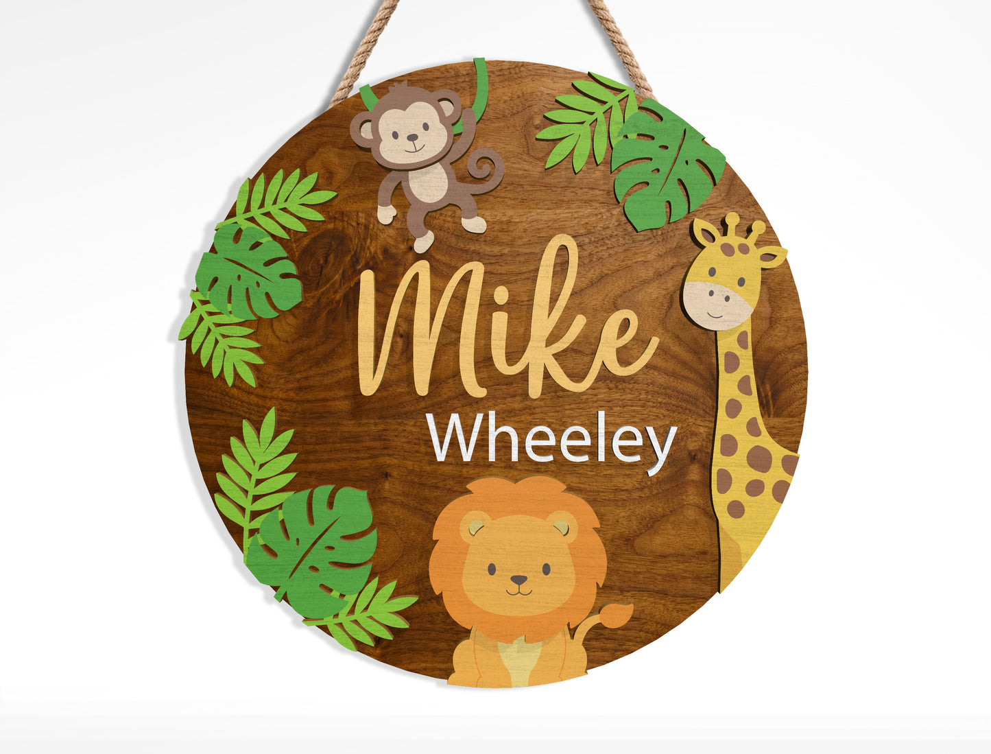 Safari Name Sign SVG Bundle Laser Cut File for Glowforge and xTool